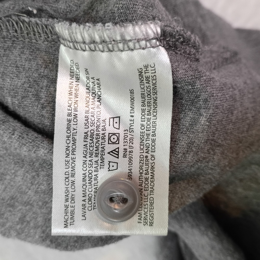 Eddie Bauer Men's Large Gray Long Sleeve Henley Shirt 3 Button - Picture 9 of 12